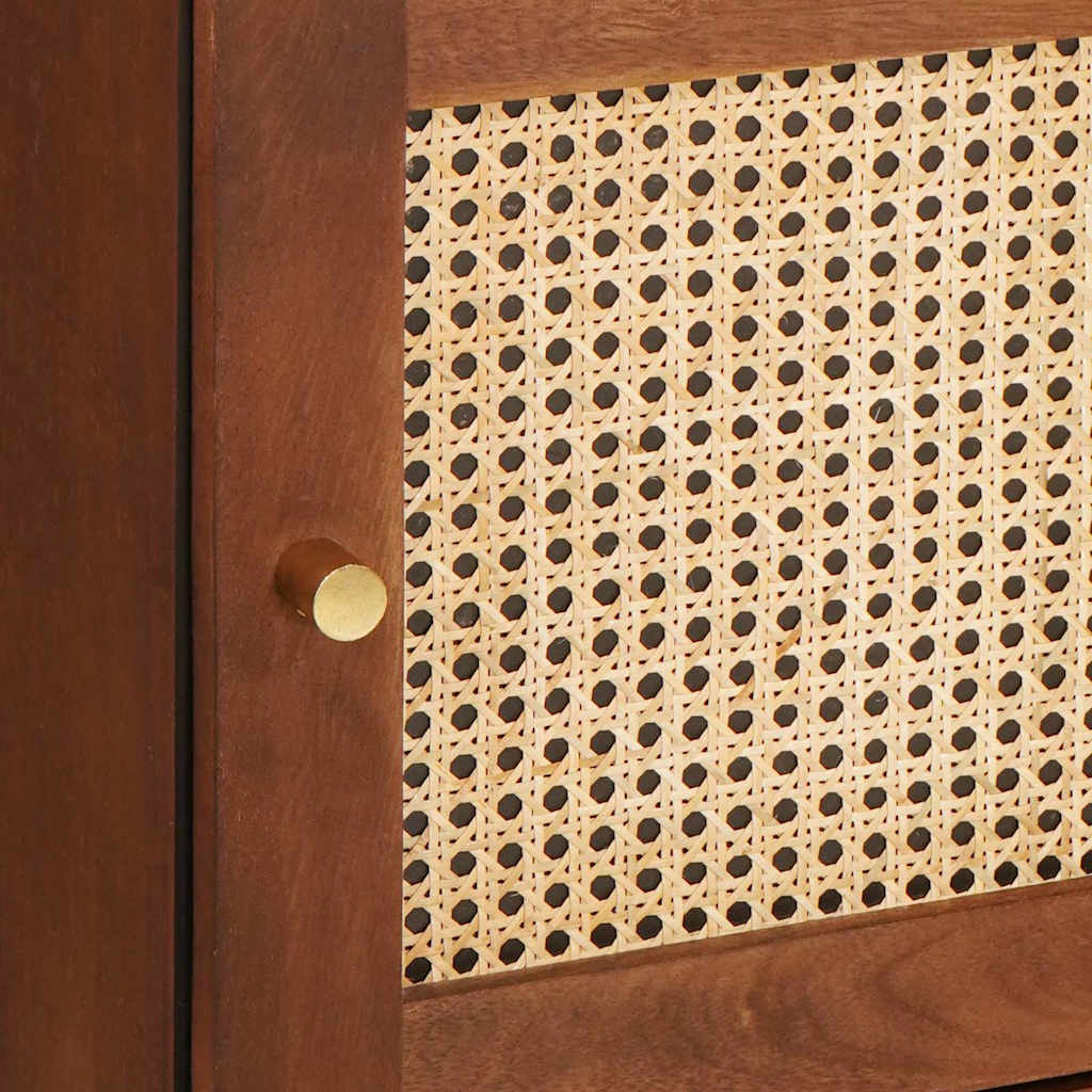 High board Brown 40 x 33.5 x 110 cm Cane and solid mango wood