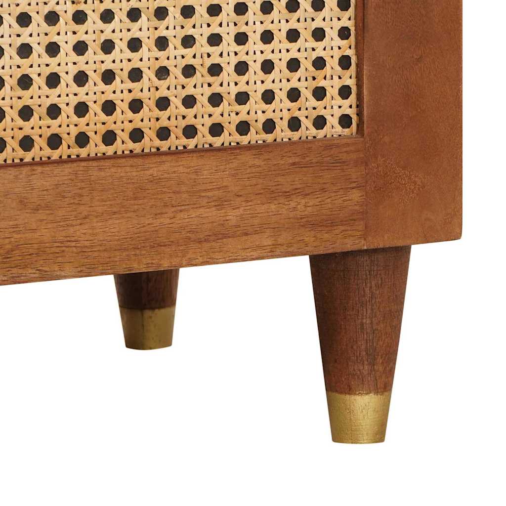 High board Brown 40 x 33.5 x 110 cm Cane and solid mango wood