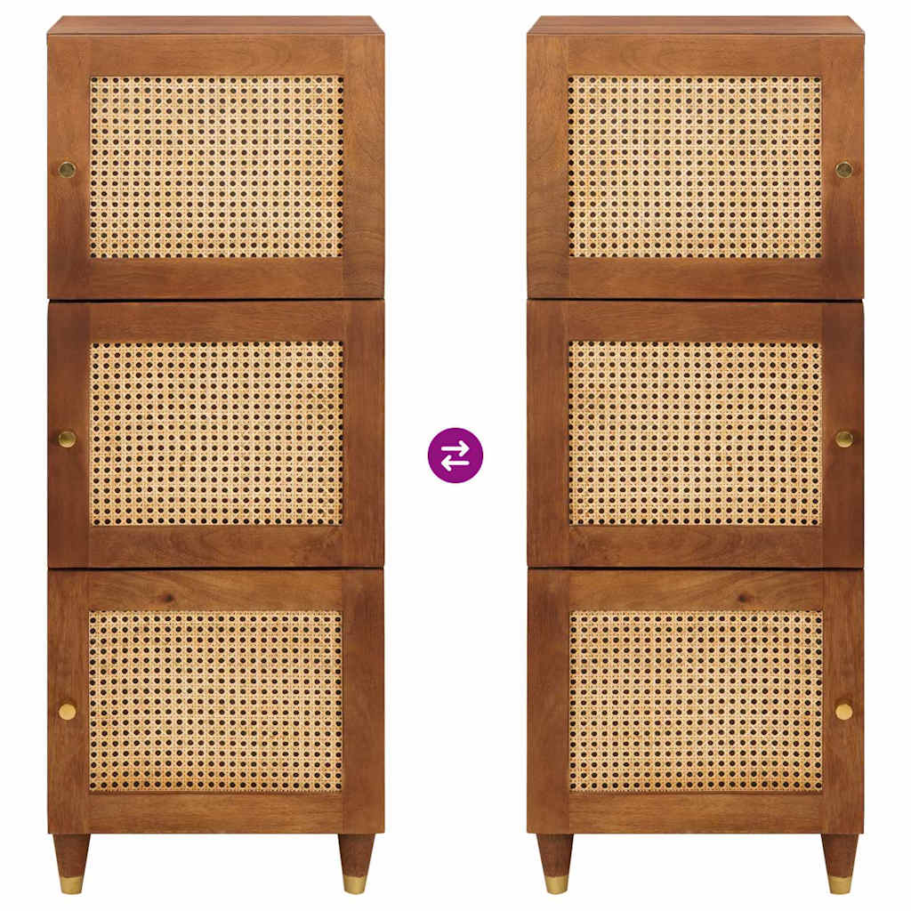 High board Brown 40 x 33.5 x 110 cm Cane and solid mango wood