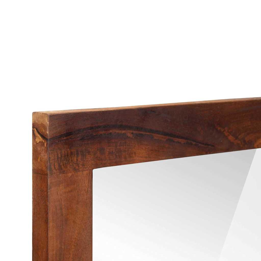Mirror Brown And Silver 50 X 70 Cm Solid Mango Wood, Glass