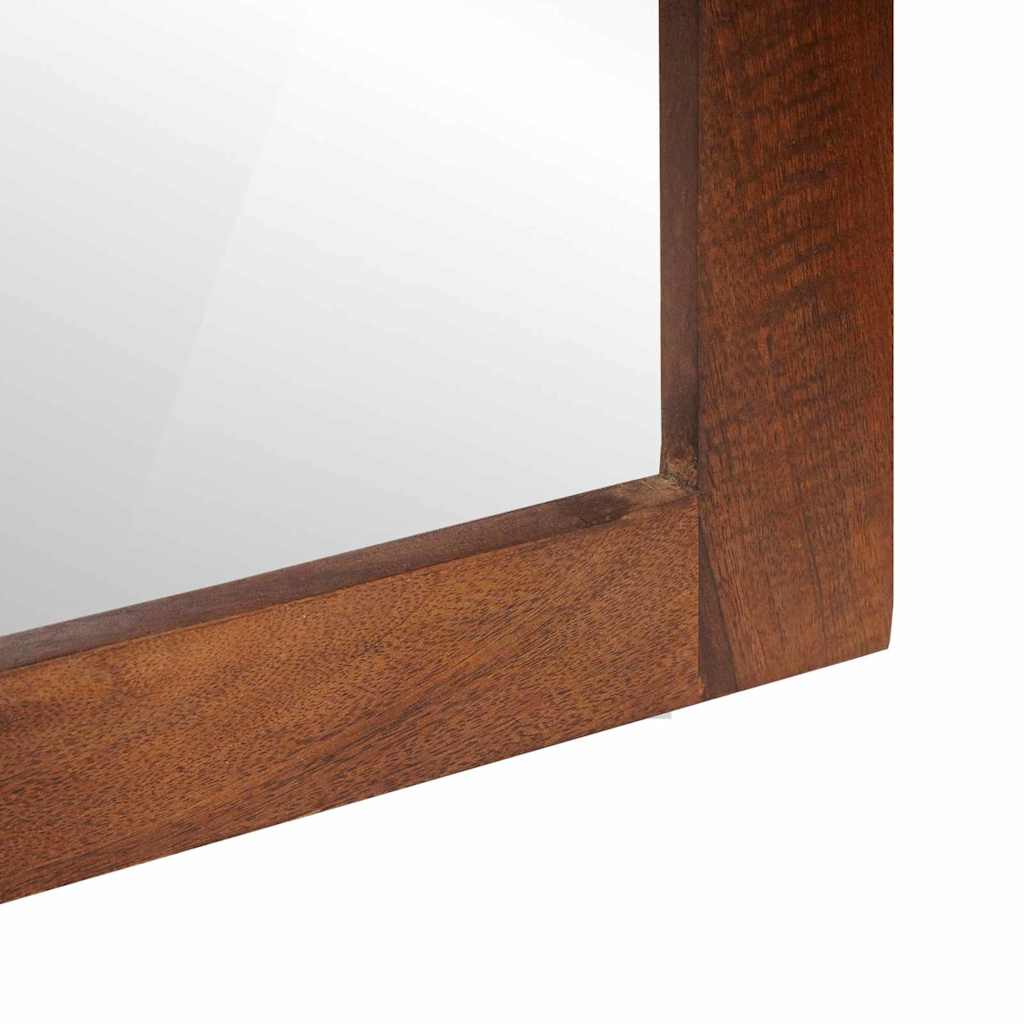 Mirror Brown And Silver 50 X 70 Cm Solid Mango Wood, Glass