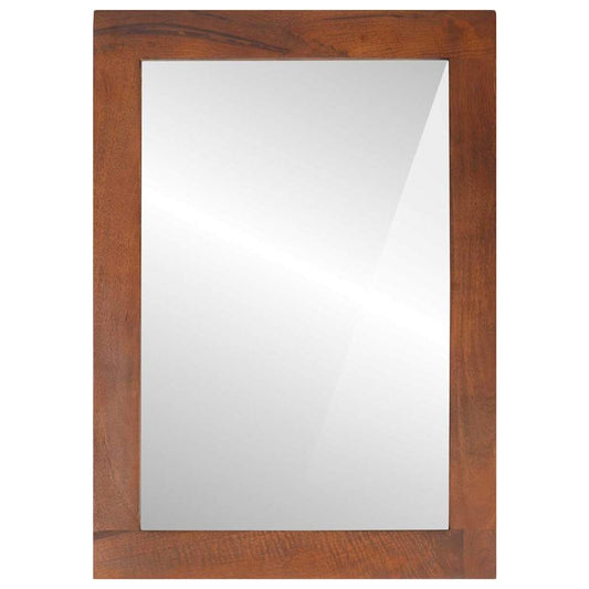 Mirror Brown And Silver 50 X 70 Cm Solid Mango Wood, Glass
