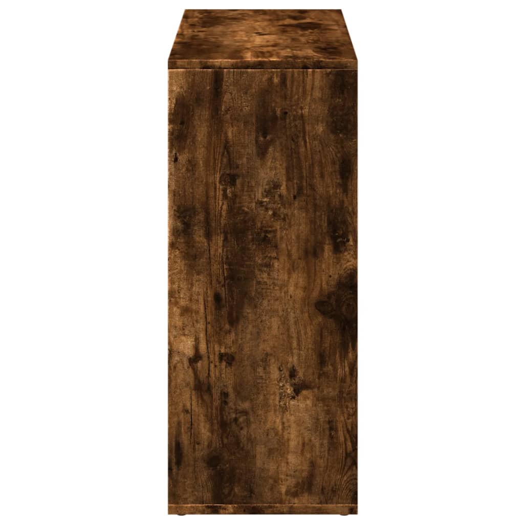 Room Divider Bookcase Smoked Oak 69.5x29x69.5 cm Engineered Wood