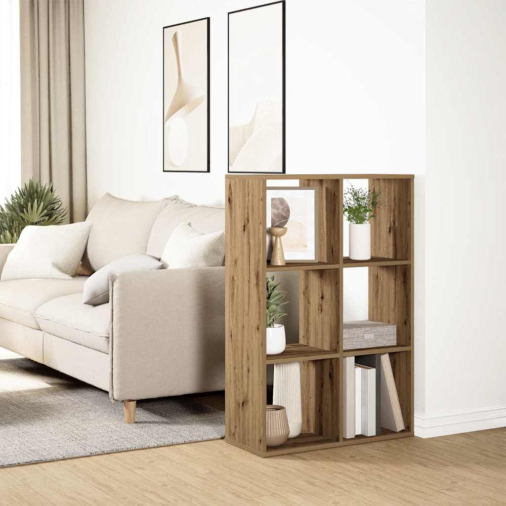 Room Divider Bookcase Artisan Oak 69.5x29x103.5 cm Engineered Wood