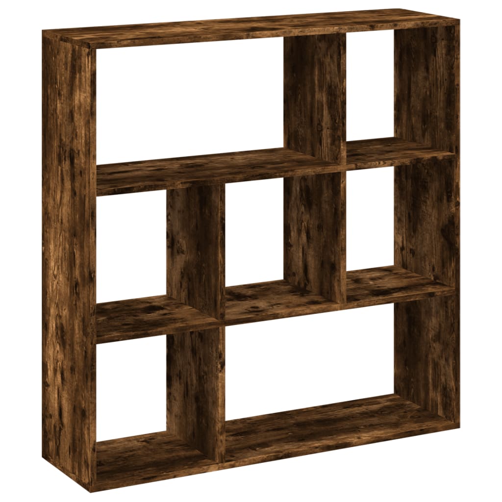 Room Divider Bookcase Smoked Oak 102x29x103.5 cm Engineered Wood