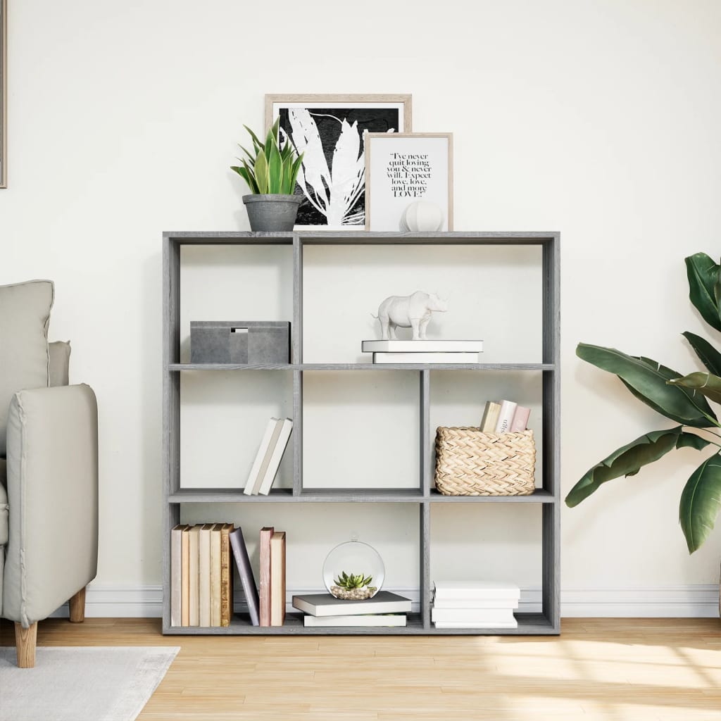 Room Divider Bookcase Grey Sonoma 102x29x103.5 cm Engineered Wood
