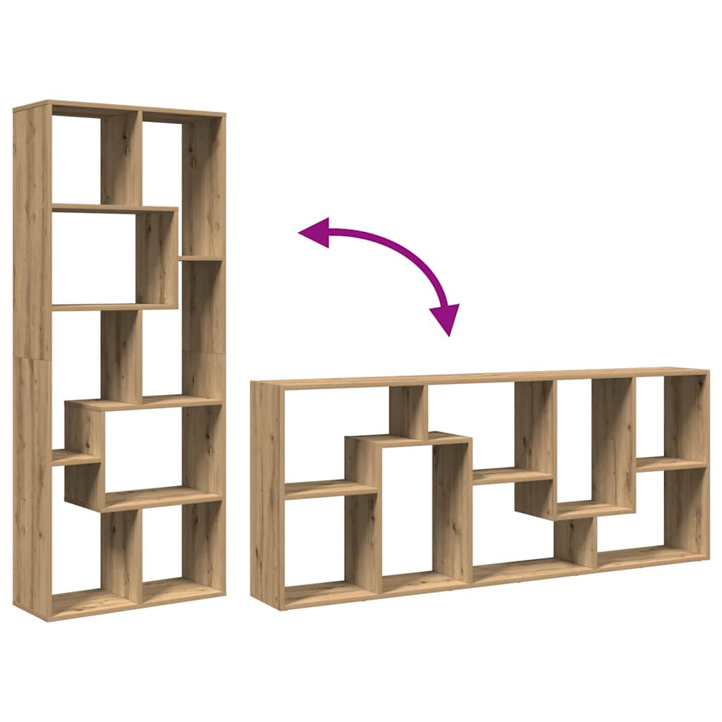 Room Divider Bookcase Artisan Oak 67x25x161.5 cm Engineered Wood