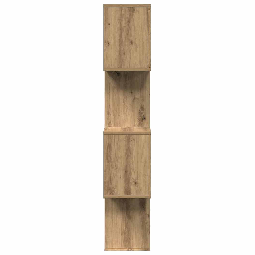 Room Divider Bookcase 4-Tier Artisan Oak 70x24x129 cm Engineered Wood