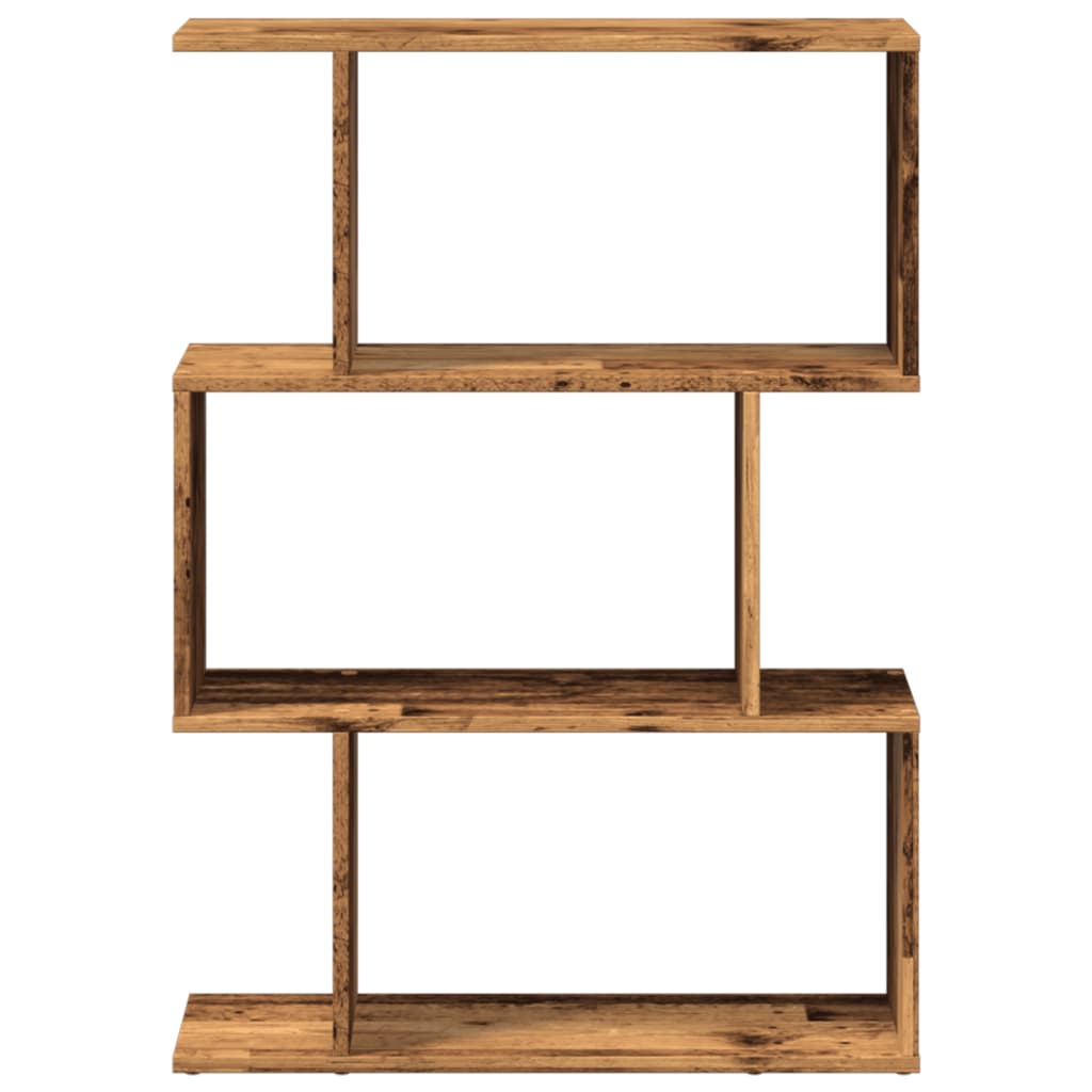 Room Divider Bookcase 3-Tier Old Wood 70x24x97 cm Engineered Wood