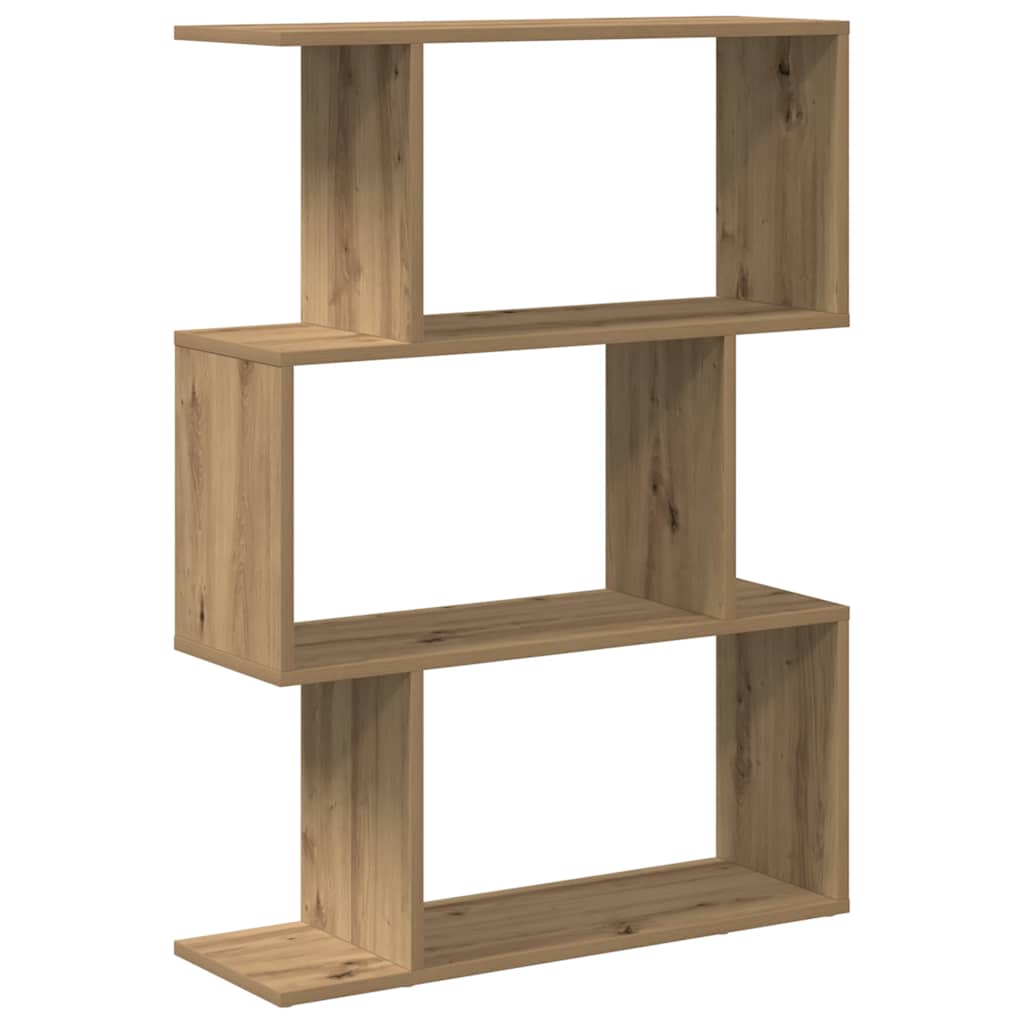 Room Divider Bookcase 3-Tier Artisan Oak 70x24x97 cm Engineered Wood