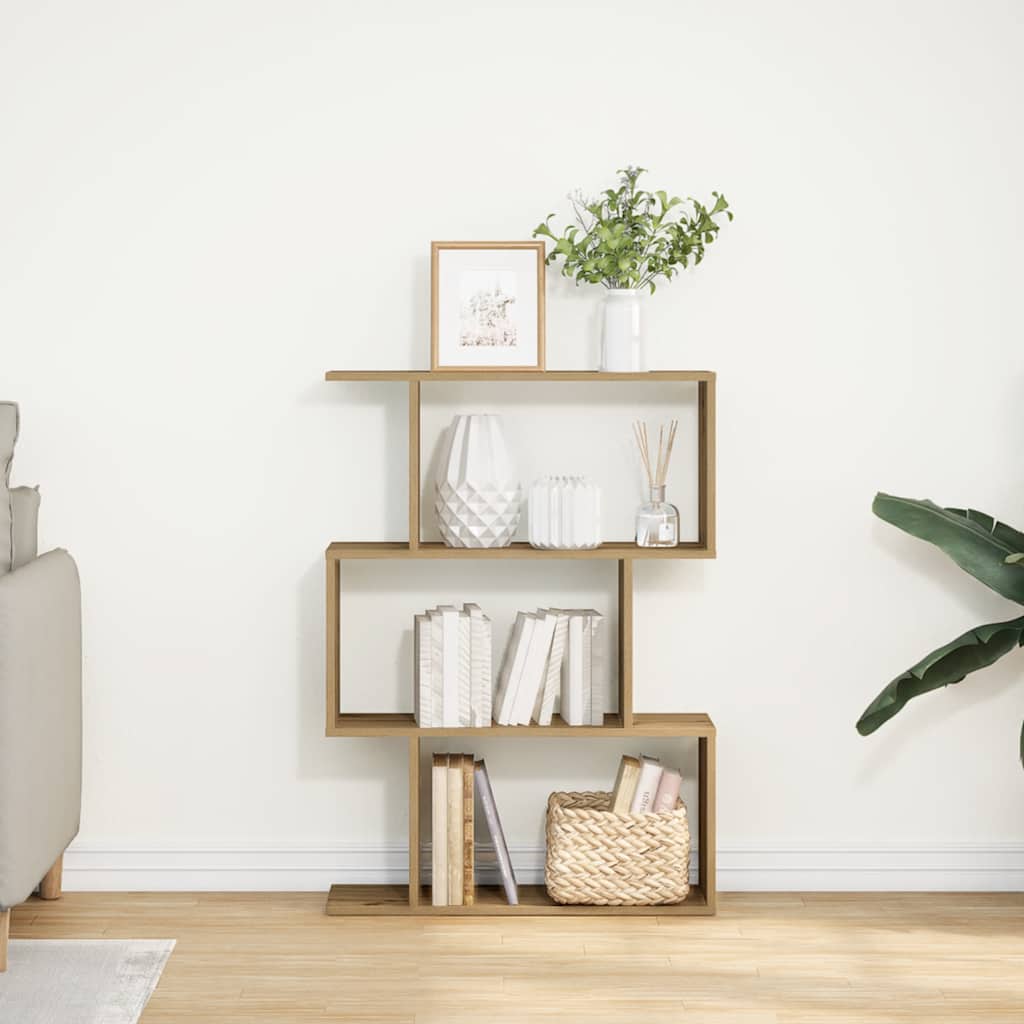 Room Divider Bookcase 3-Tier Artisan Oak 70x24x97 cm Engineered Wood
