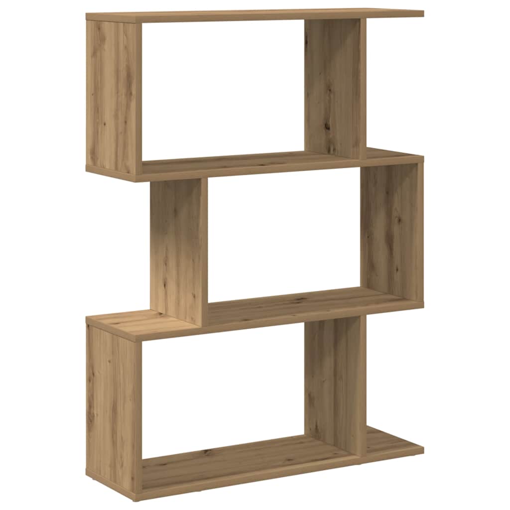 Room Divider Bookcase 3-Tier Artisan Oak 70x24x97 cm Engineered Wood