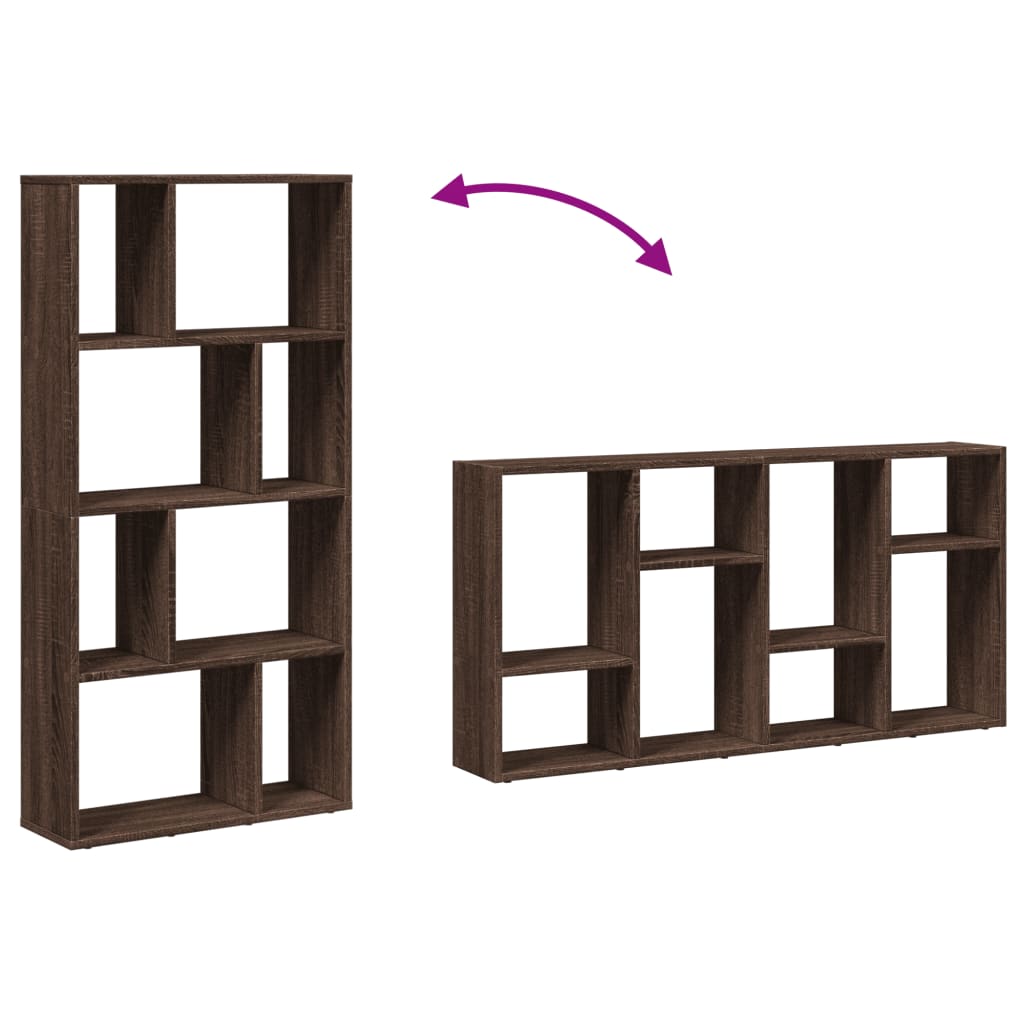 Bookcase Brown Oak 60x20x120 cm Engineered Wood