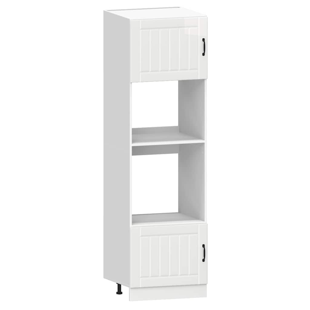 7 Piece Kitchen Cabinet Set Lucca High Gloss White Engineered Wood