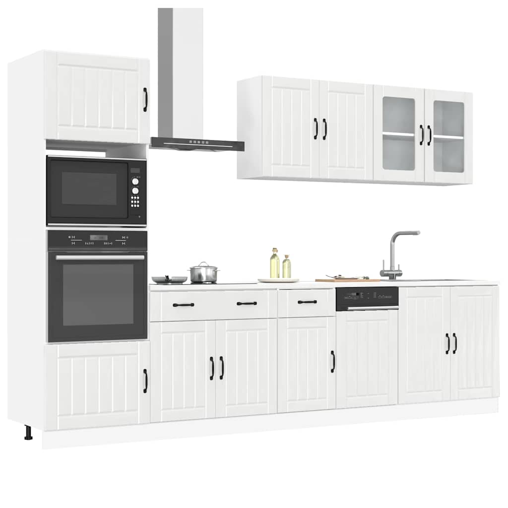 7 Piece Kitchen Cabinet Set Lucca High Gloss White Engineered Wood