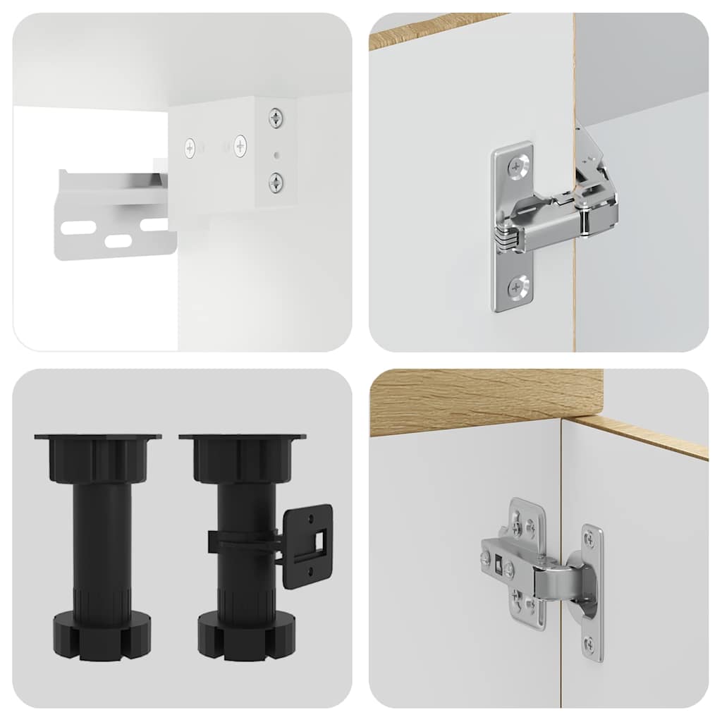 7 Piece Kitchen Cabinet Set Lucca Sonoma Oak Engineered Wood