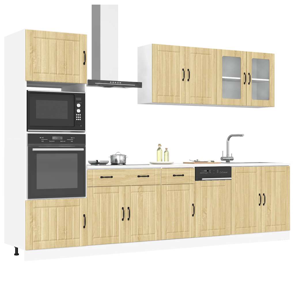 7 Piece Kitchen Cabinet Set Lucca Sonoma Oak Engineered Wood