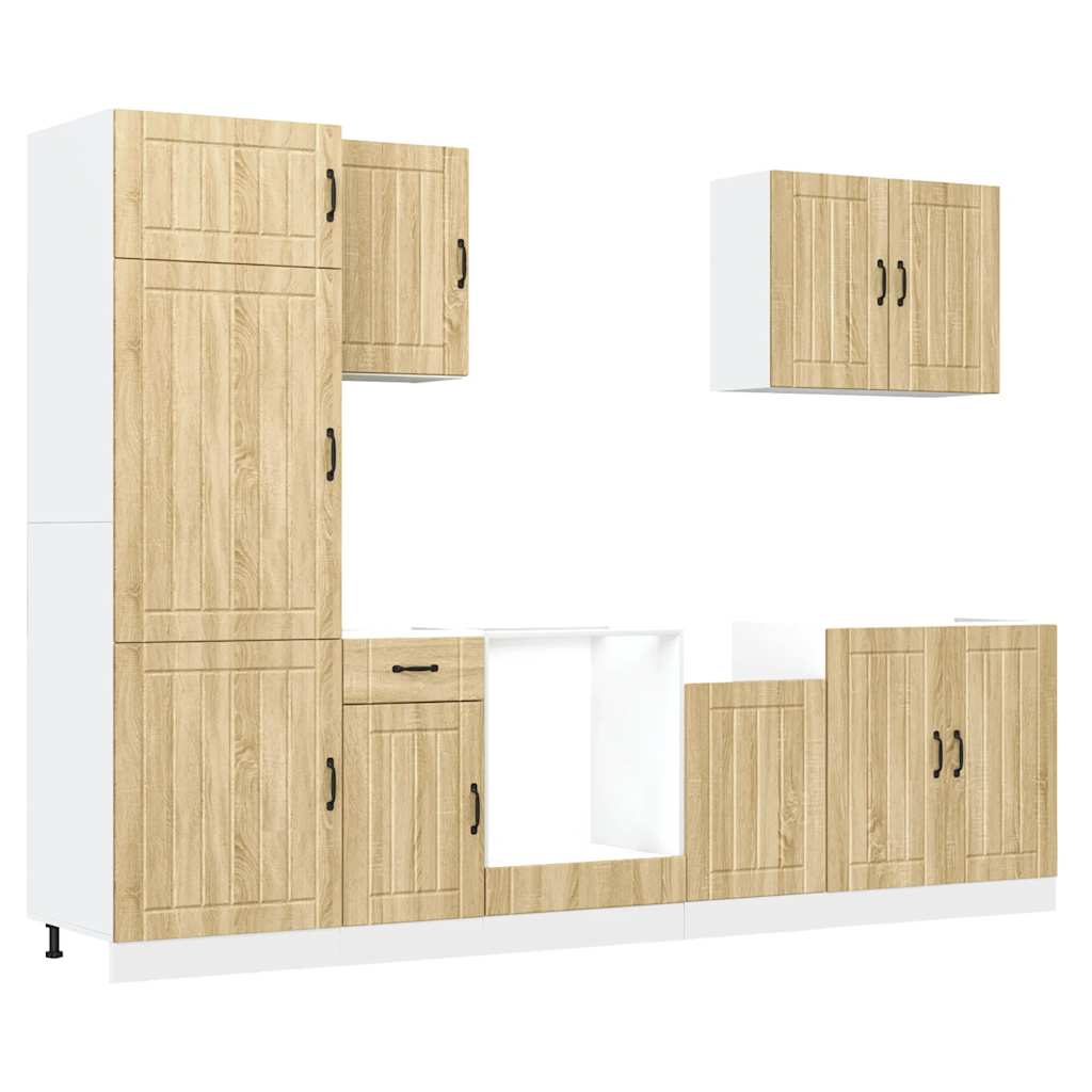 7 Piece Kitchen Cabinet Set Lucca Sonoma Oak Engineered Wood