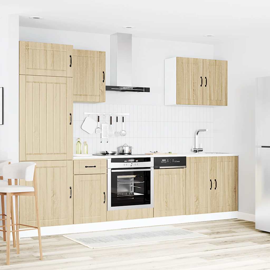 7 Piece Kitchen Cabinet Set Lucca Sonoma Oak Engineered Wood