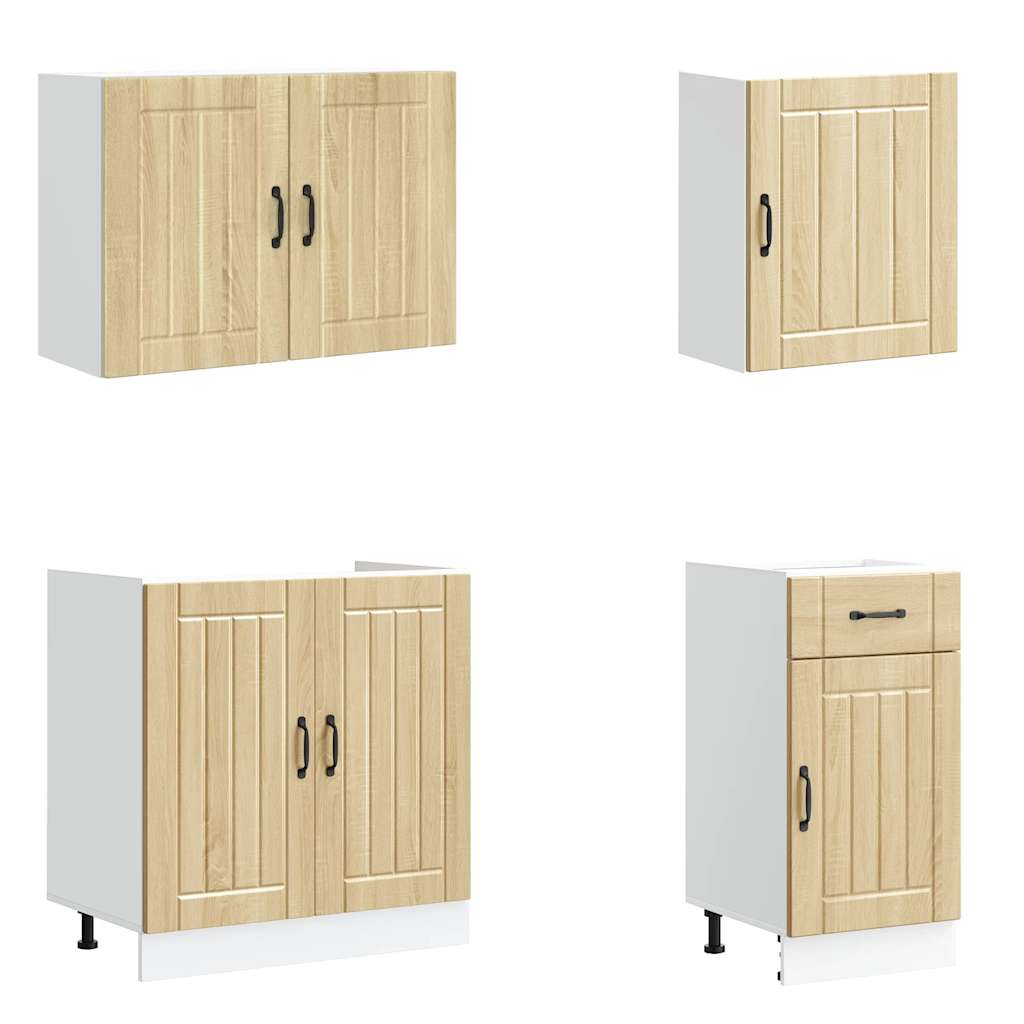 7 Piece Kitchen Cabinet Set Lucca Sonoma Oak Engineered Wood