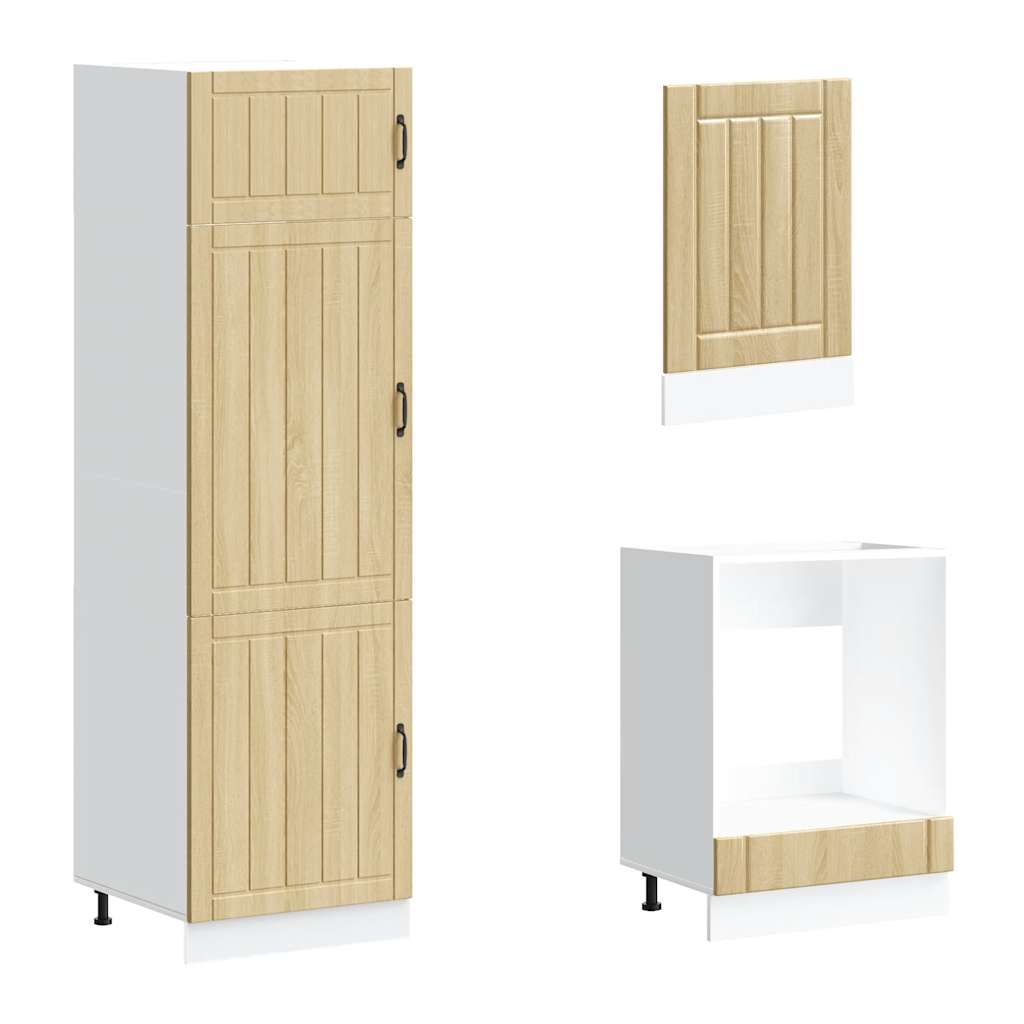 7 Piece Kitchen Cabinet Set Lucca Sonoma Oak Engineered Wood