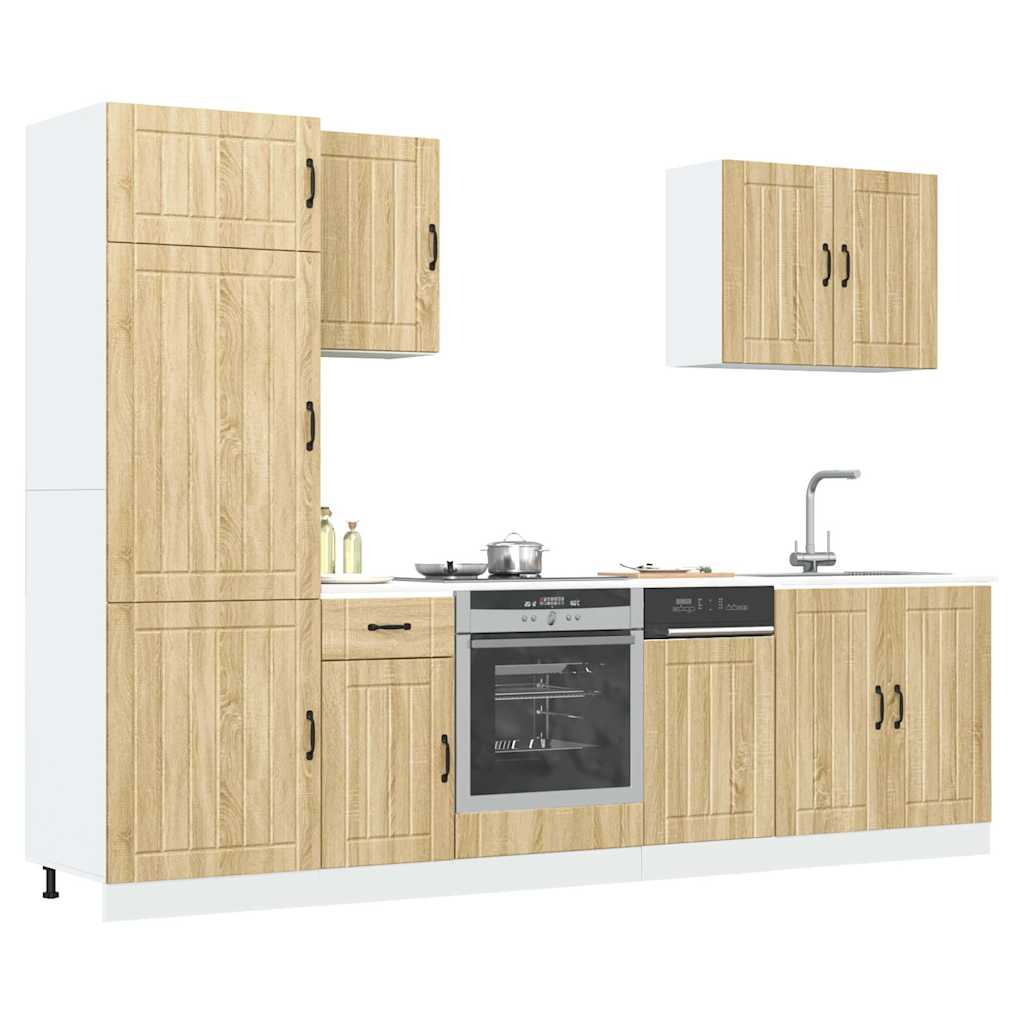 7 Piece Kitchen Cabinet Set Lucca Sonoma Oak Engineered Wood