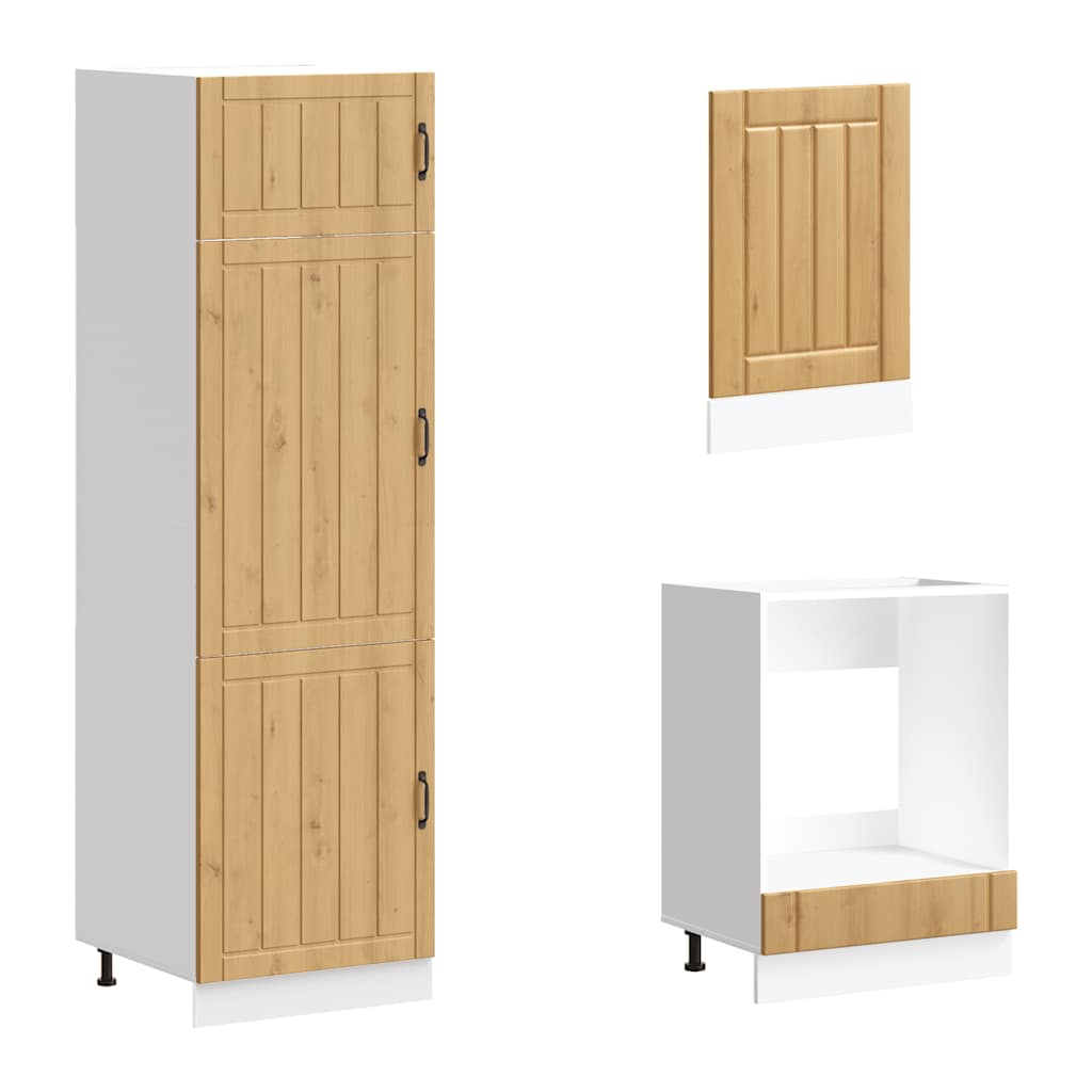 7 Piece Kitchen Cabinet Set Lucca Artisan Oak Engineered Wood