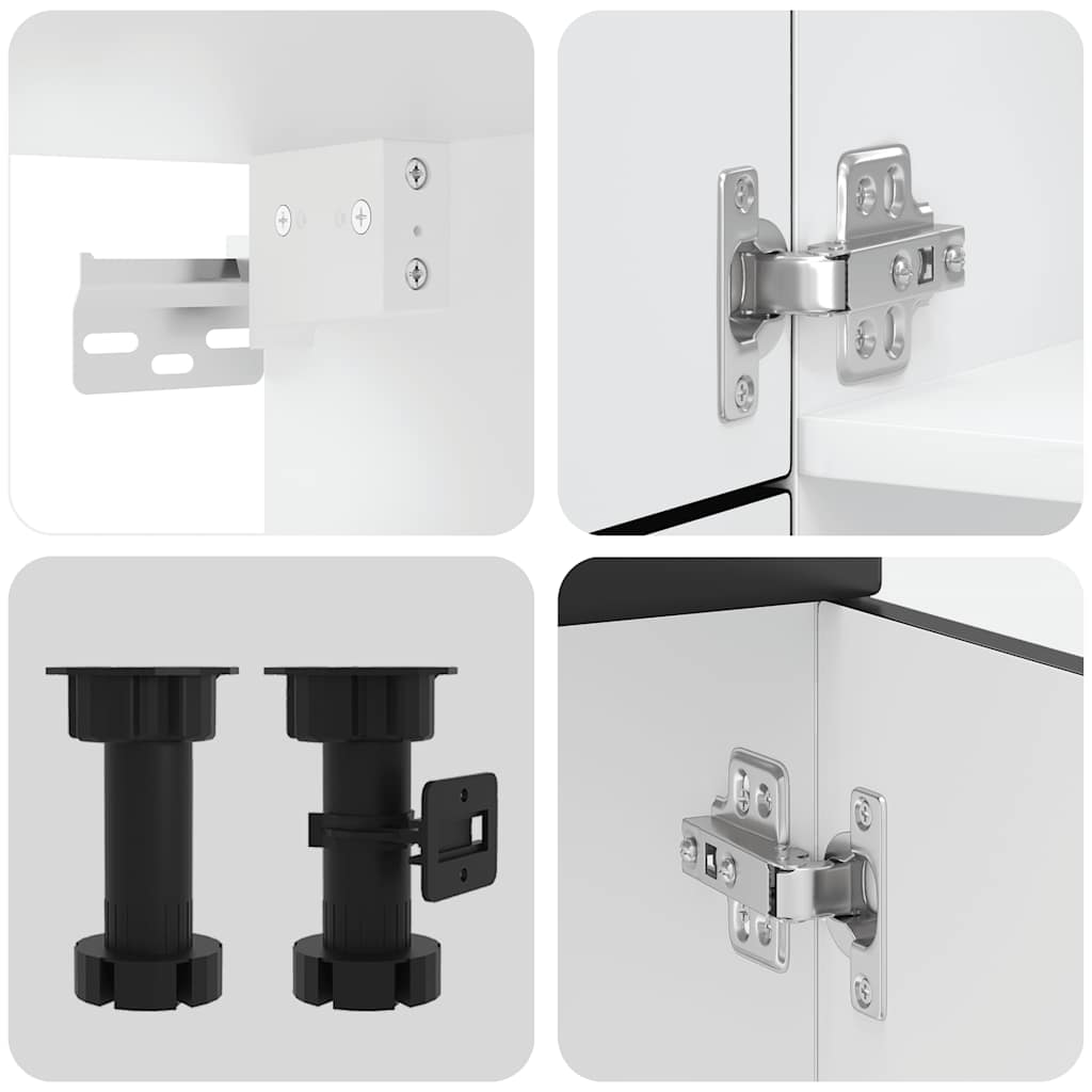 7 Piece Kitchen Cabinet Set Porto Black Engineered Wood