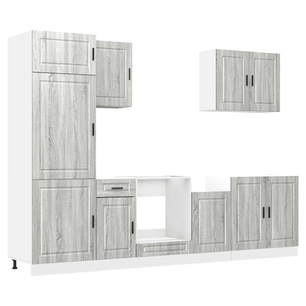 7 Piece Kitchen Cabinet Set Porto Grey Sonoma Engineered Wood