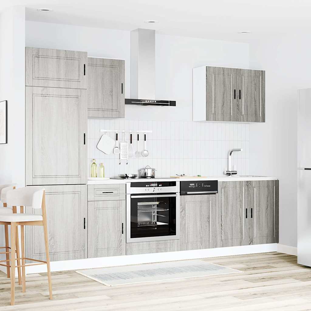 7 Piece Kitchen Cabinet Set Porto Grey Sonoma Engineered Wood