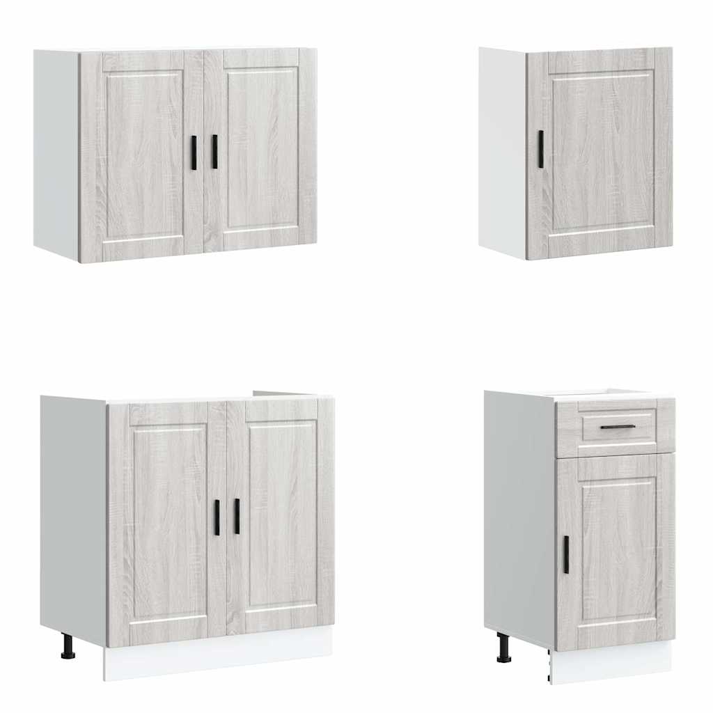 7 Piece Kitchen Cabinet Set Porto Grey Sonoma Engineered Wood