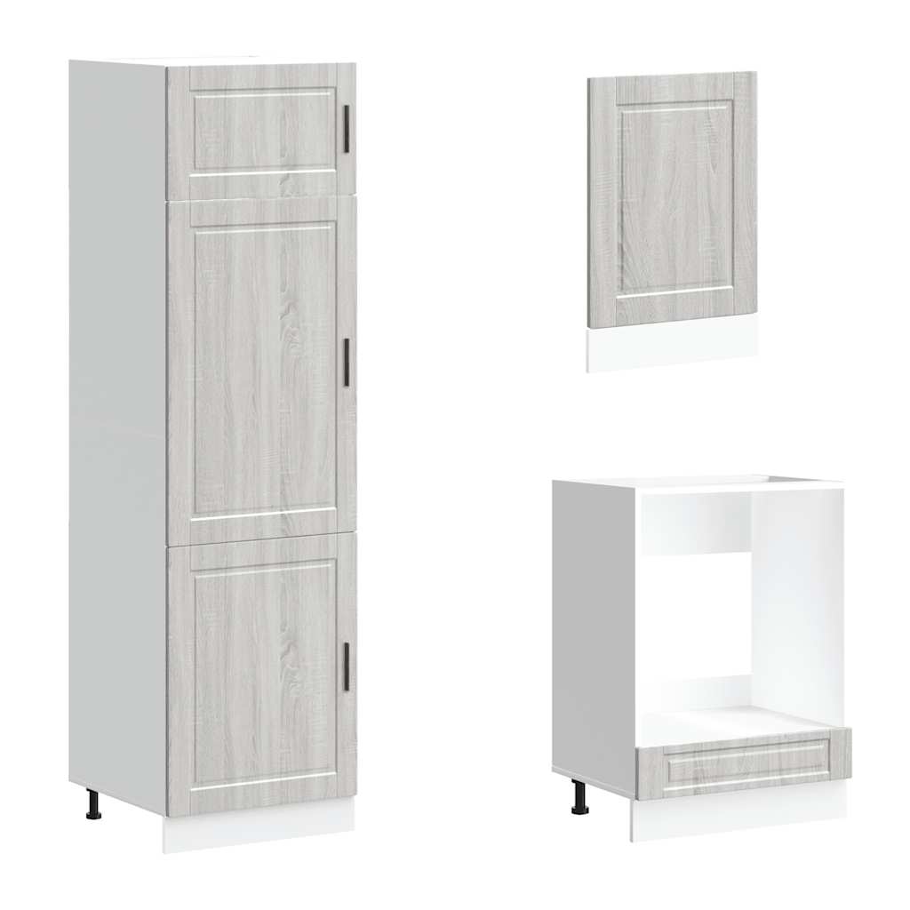 7 Piece Kitchen Cabinet Set Porto Grey Sonoma Engineered Wood