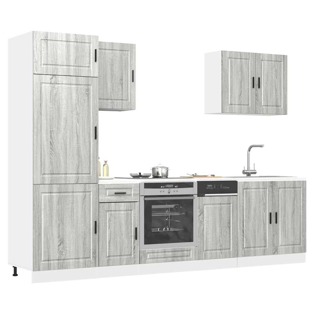 7 Piece Kitchen Cabinet Set Porto Grey Sonoma Engineered Wood