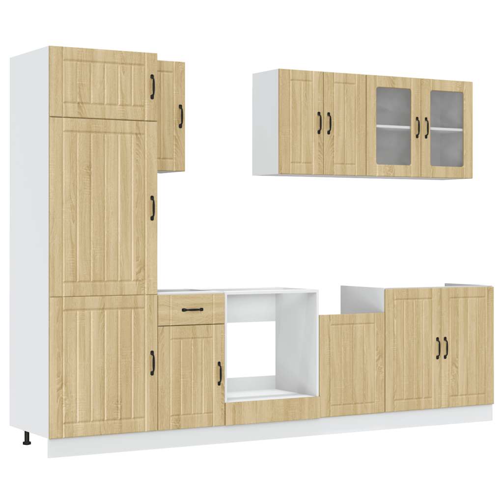 8 Piece Kitchen Cabinet Set Lucca Sonoma Oak Engineered Wood
