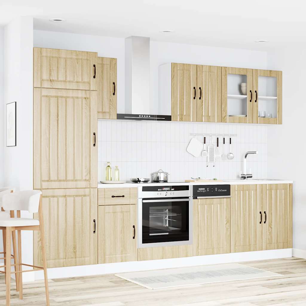 8 Piece Kitchen Cabinet Set Lucca Sonoma Oak Engineered Wood