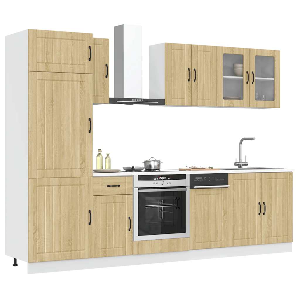 8 Piece Kitchen Cabinet Set Lucca Sonoma Oak Engineered Wood