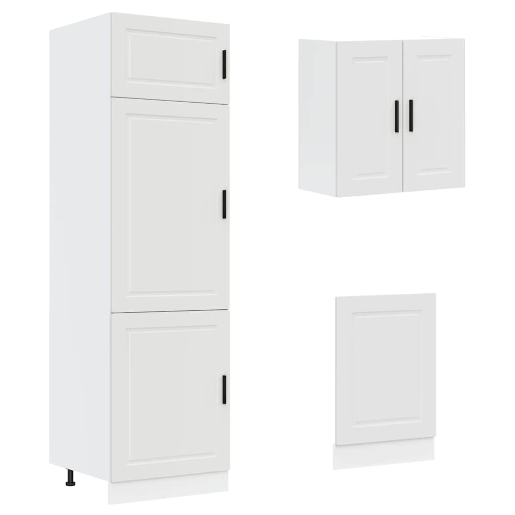 8 Piece Kitchen Cabinet Set Porto White Engineered Wood