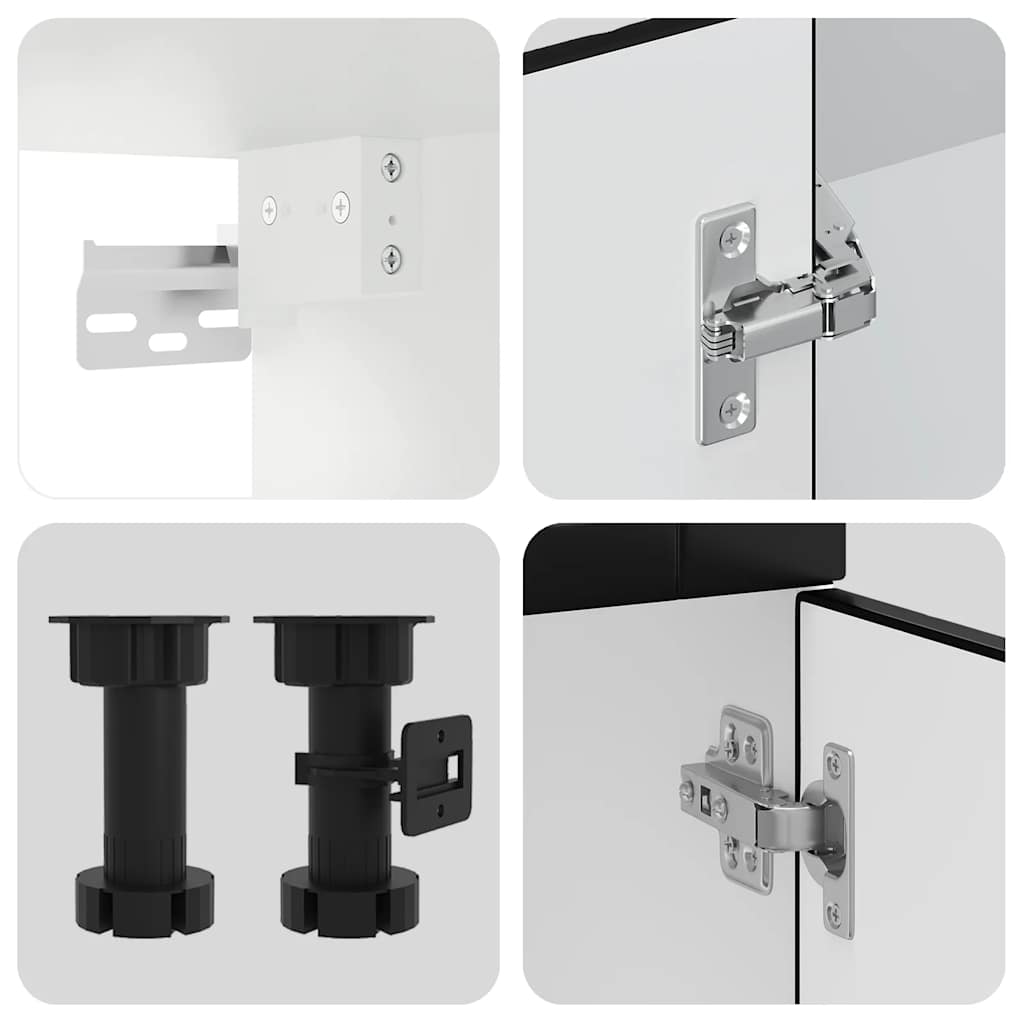 8 Piece Kitchen Cabinet Set Porto Black Engineered Wood