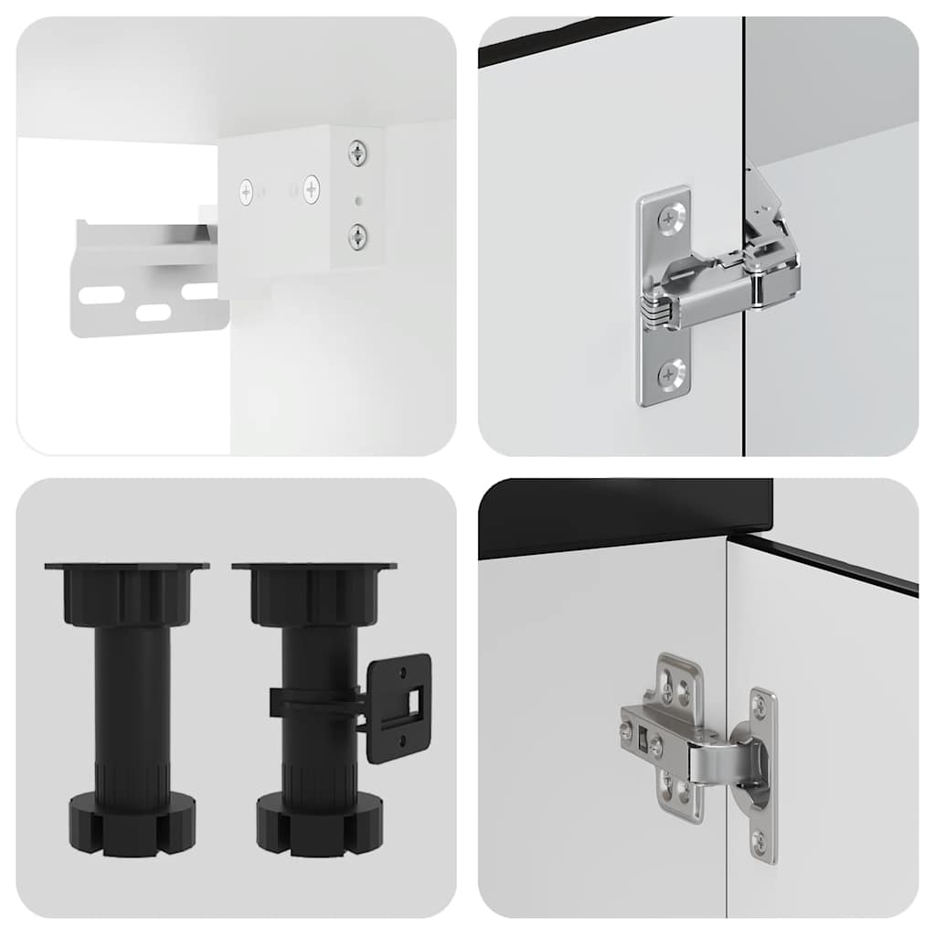 8 Piece Kitchen Cabinet Set Porto Black Engineered Wood