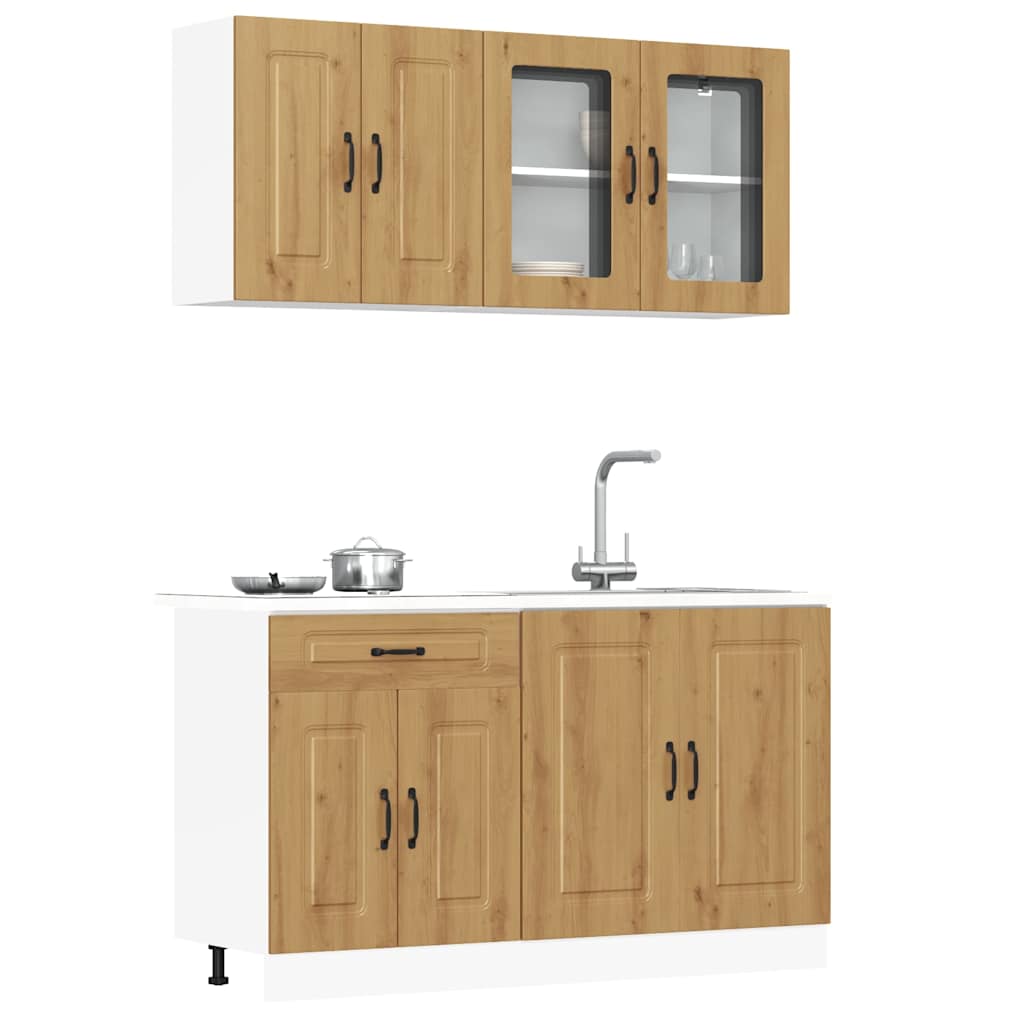 4 Piece Kitchen Cabinet Set Kalmar Artisan Oak Engineered Wood