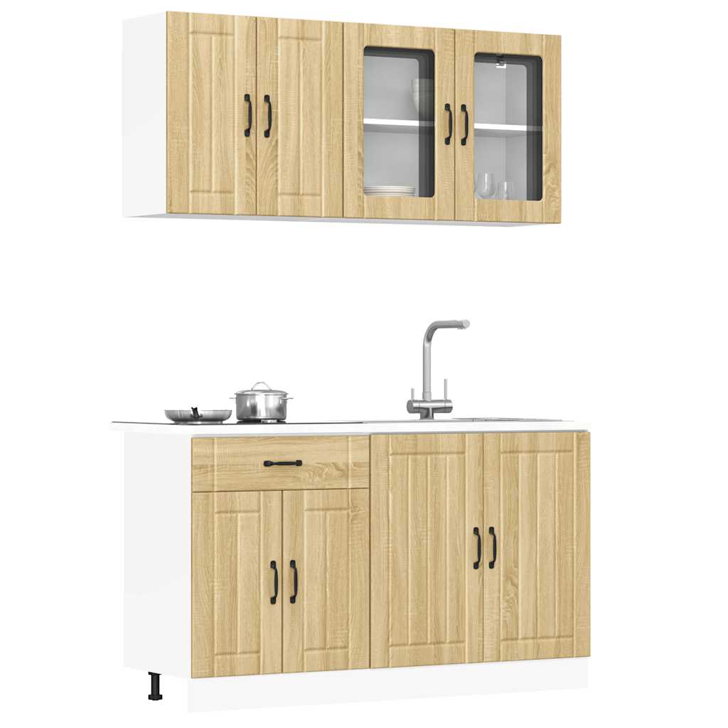 4 Piece Kitchen Cabinet Set Lucca Sonoma Oak Engineered Wood
