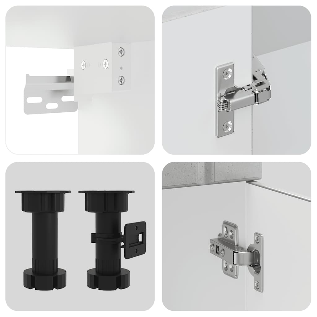 4 Piece Kitchen Cabinet Set Lucca Concrete Grey Engineered Wood