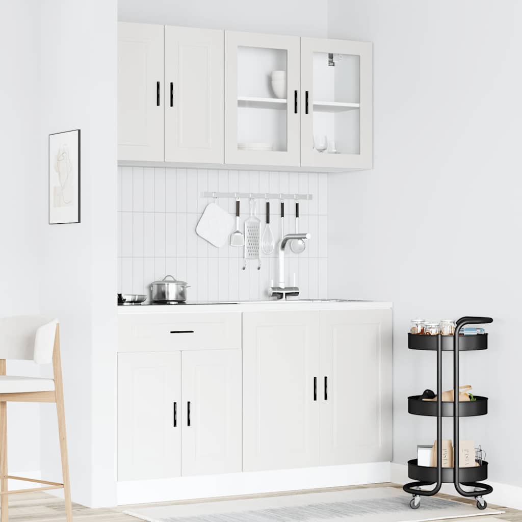 4 Piece Kitchen Cabinet Set Porto White Engineered Wood