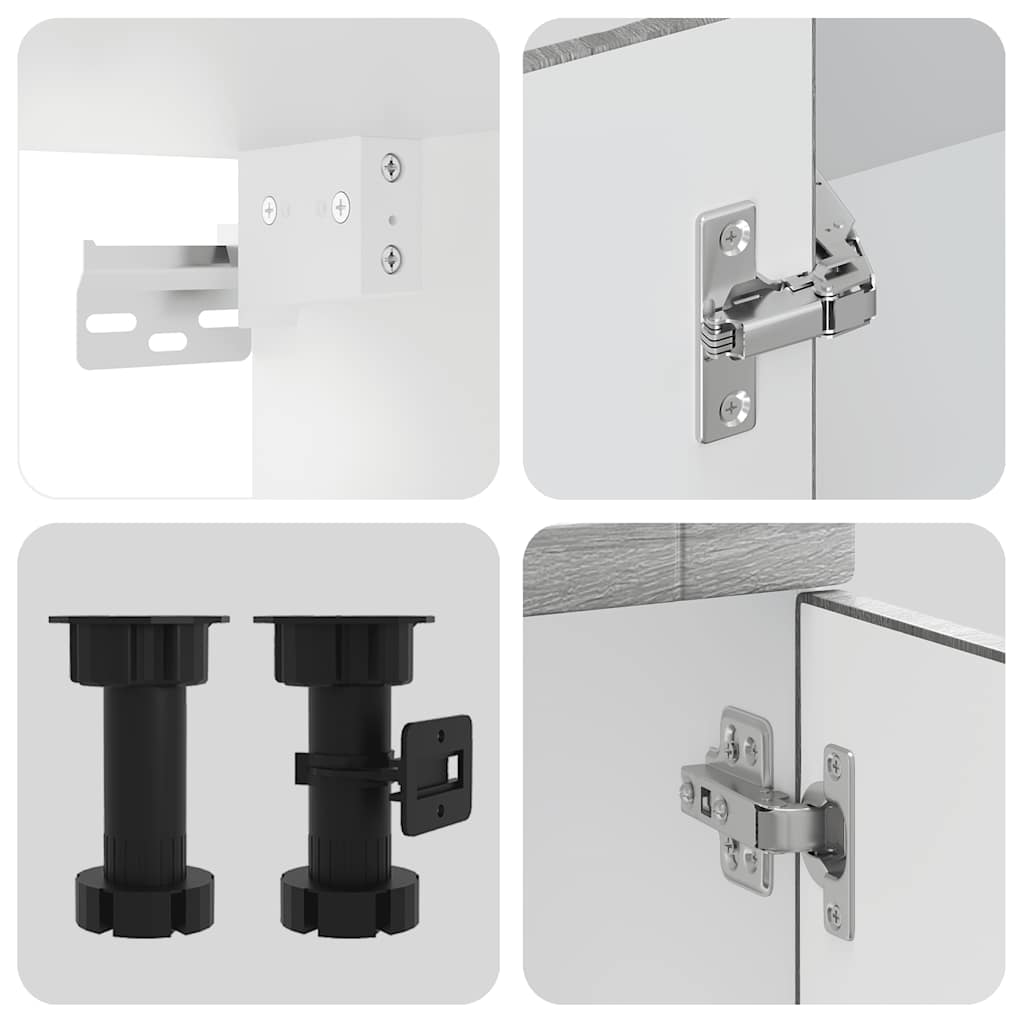 4 Piece Kitchen Cabinet Set Porto Grey Sonoma Engineered Wood