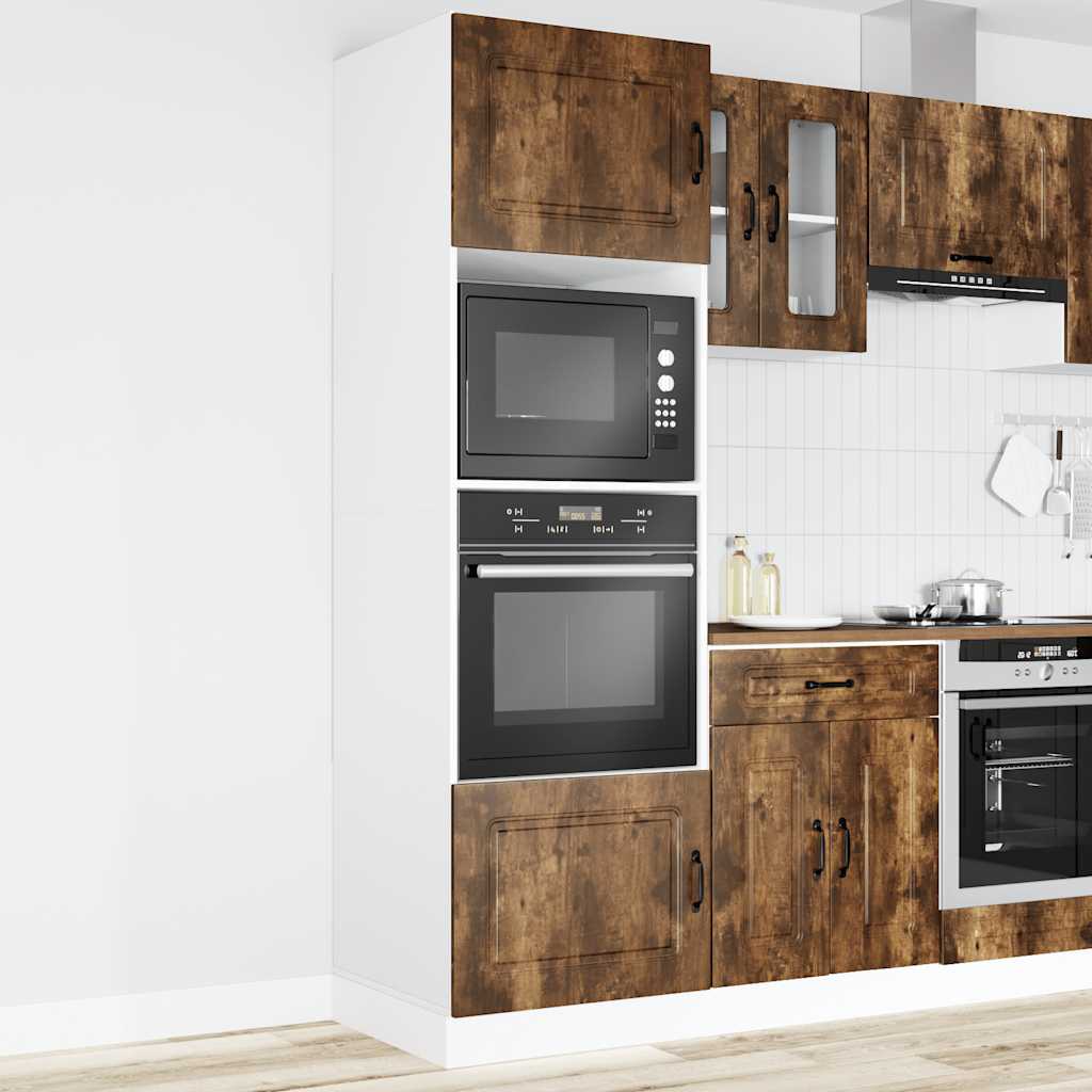 Oven Cabinets 2 pcs Kalmar Smoked Oak Engineered Wood
