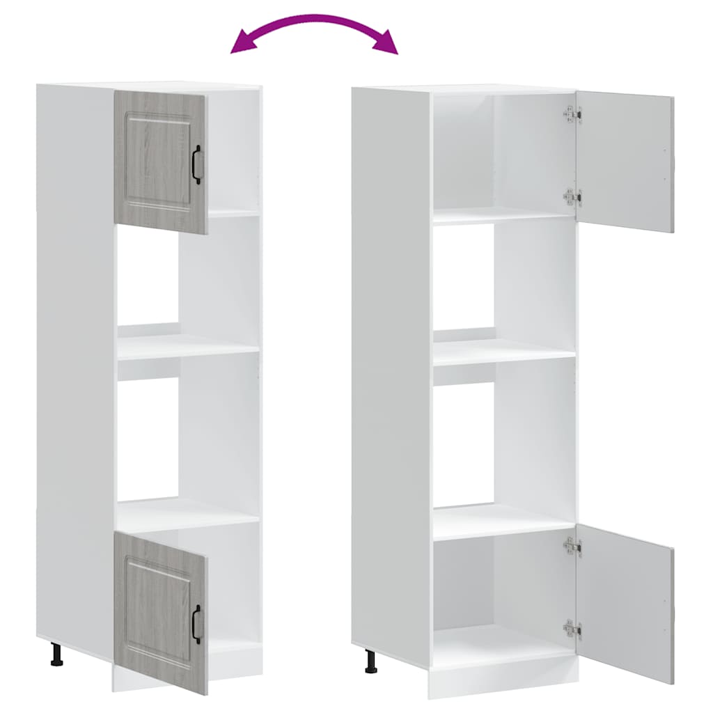 Oven Cabinets 2 pcs Kalmar Grey Sonoma Engineered Wood