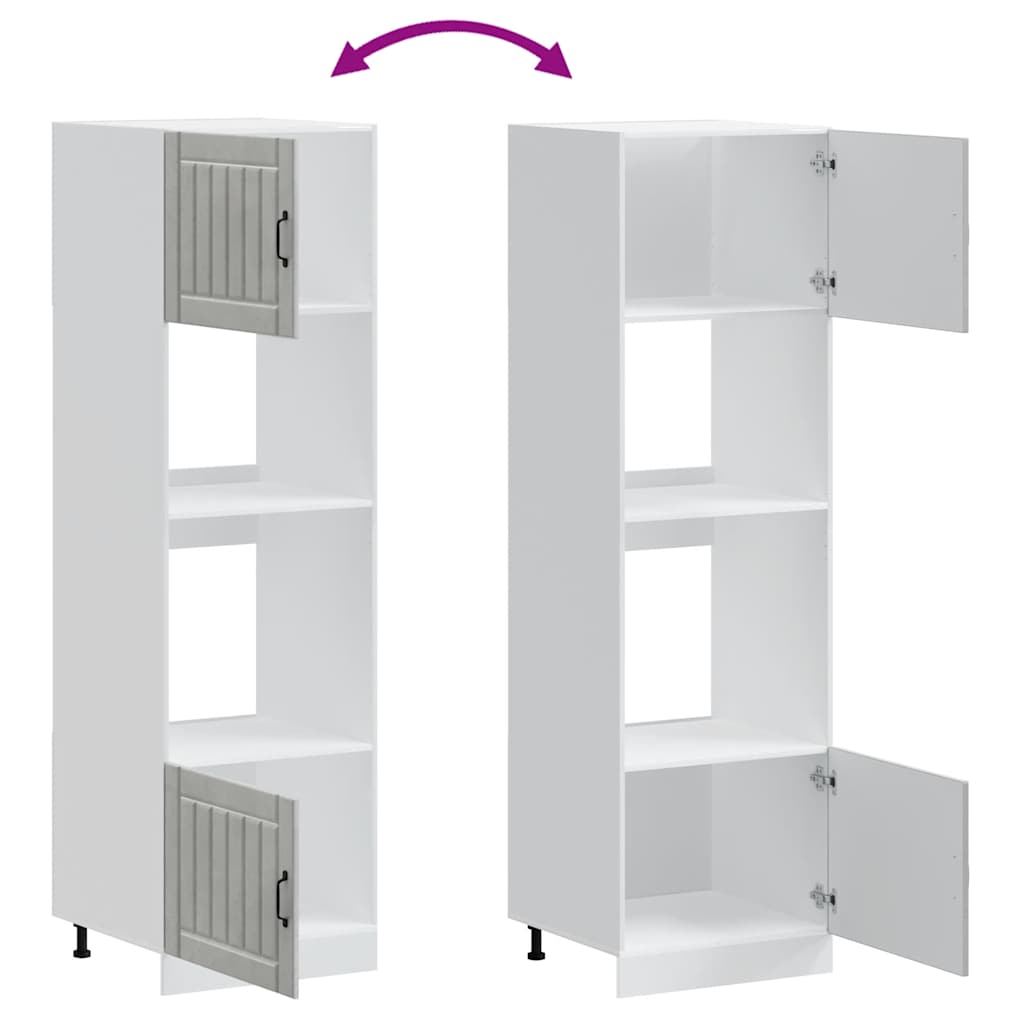 Oven Cabinets 2 pcs Lucca Concrete Grey Engineered Wood