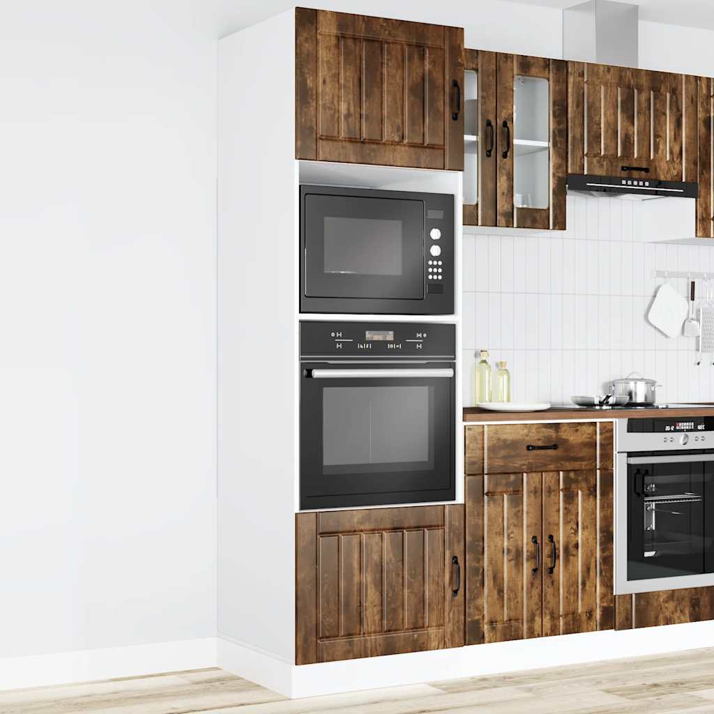 Oven Cabinets 2 pcs Lucca Smoked Oak Engineered Wood