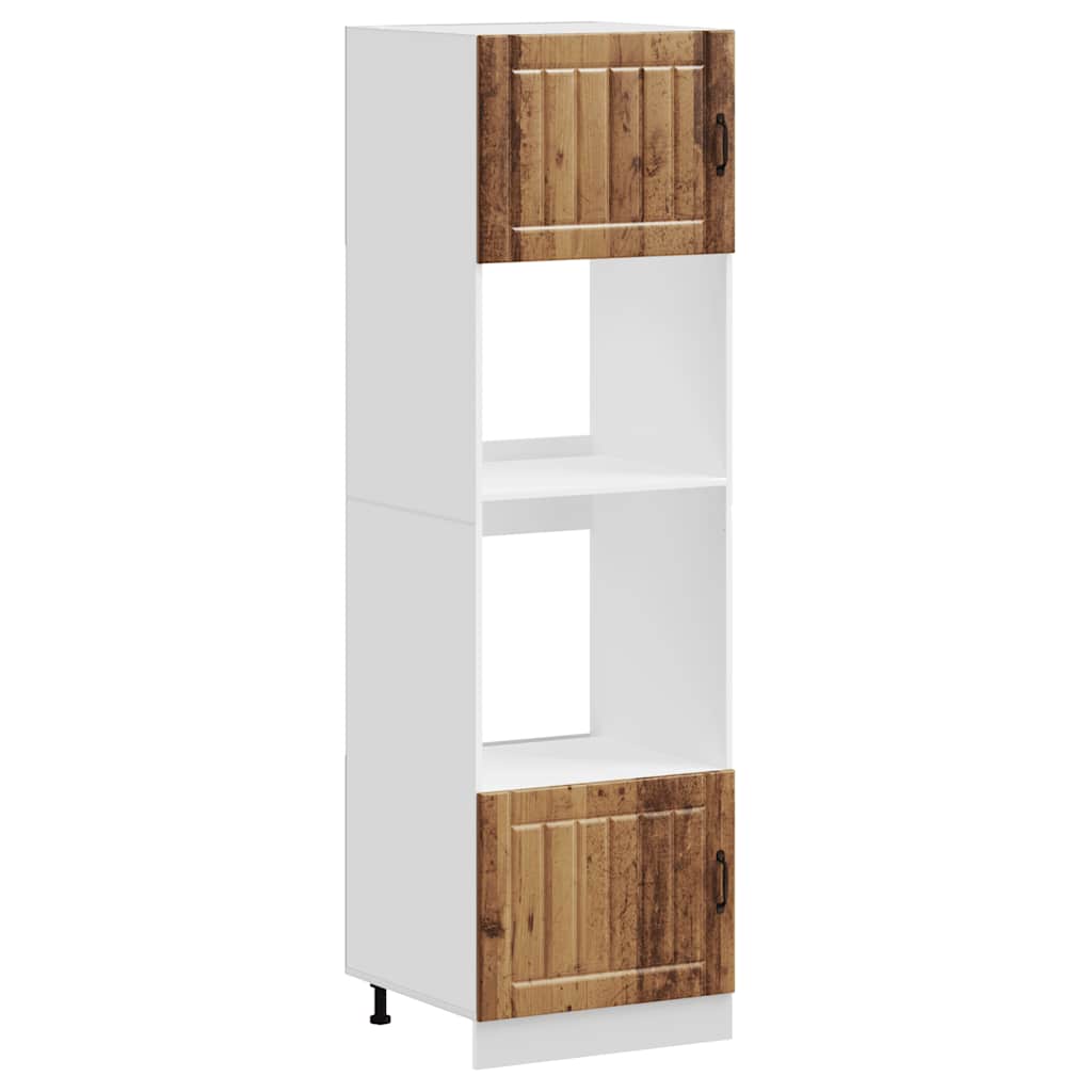 Oven Cabinets 2 pcs Lucca Old Wood Engineered Wood