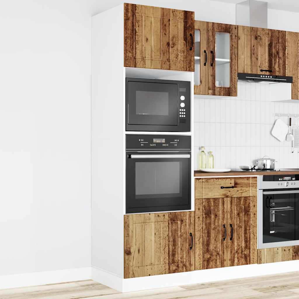 Oven Cabinets 2 pcs Lucca Old Wood Engineered Wood